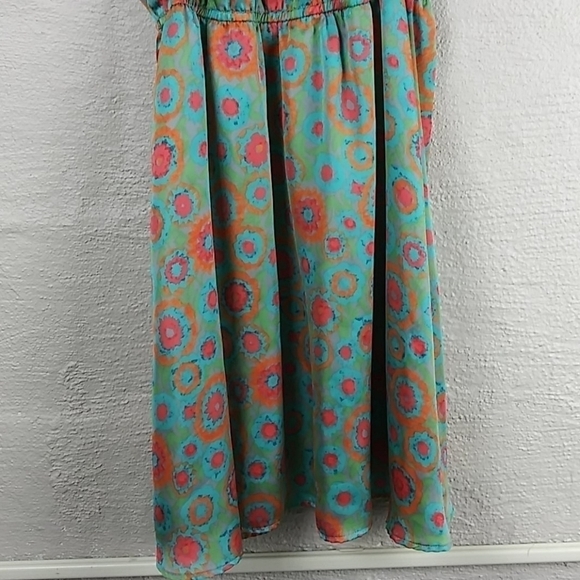 Bar III Green Floral Multicolored Racerback Dress - Picture 3 of 10